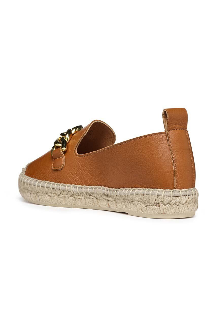 Geox Kožené espadrilky D LAMPEDUSA A hnedá farba D36V0A00085C6001 - Pepit.sk