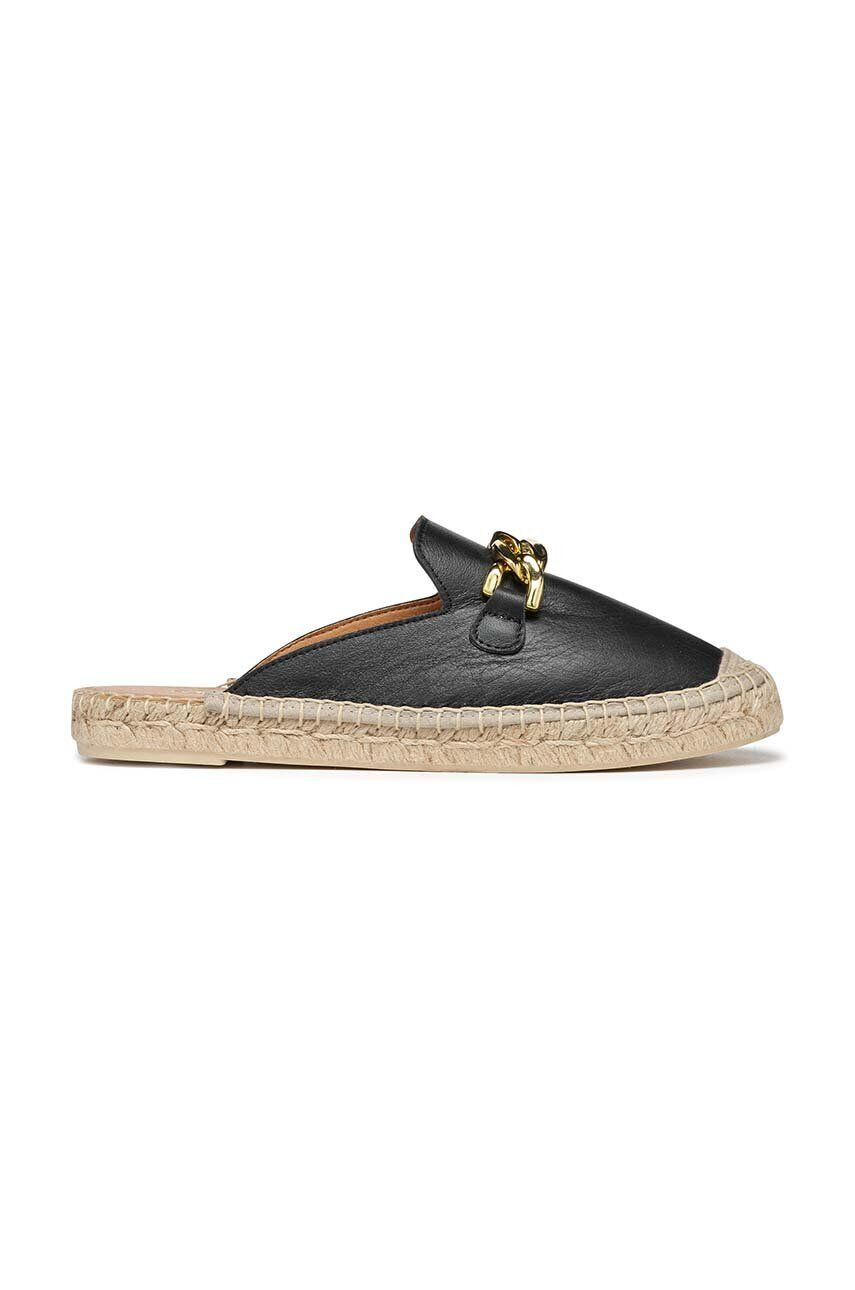 Geox Kožené espadrilky D LAMPEDUSA B čierna farba D36V0B00085C9999 - Pepit.sk