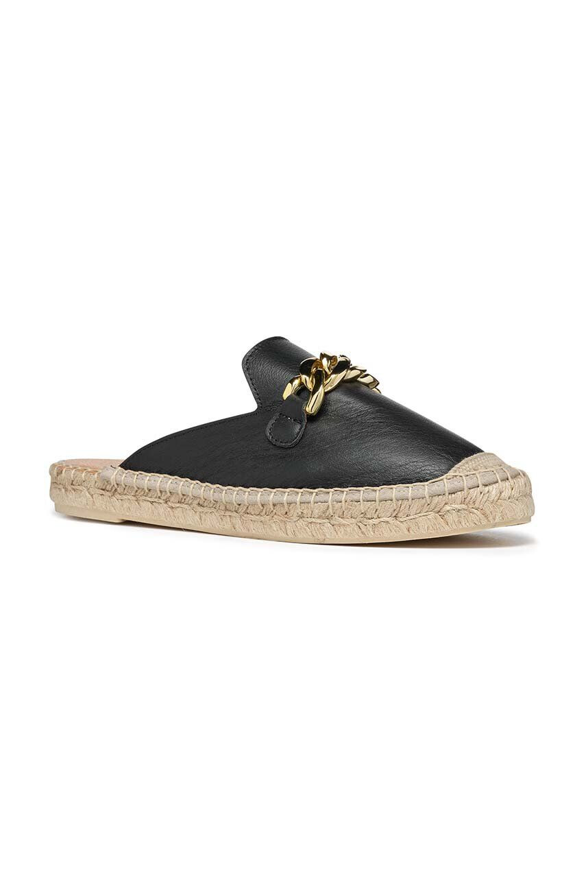 Geox Kožené espadrilky D LAMPEDUSA B čierna farba D36V0B00085C9999 - Pepit.sk