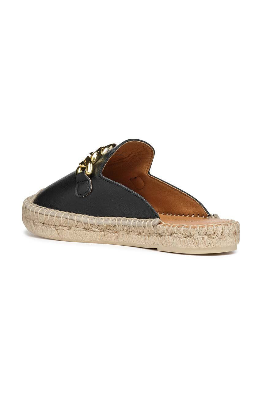 Geox Kožené espadrilky D LAMPEDUSA B čierna farba D36V0B00085C9999 - Pepit.sk