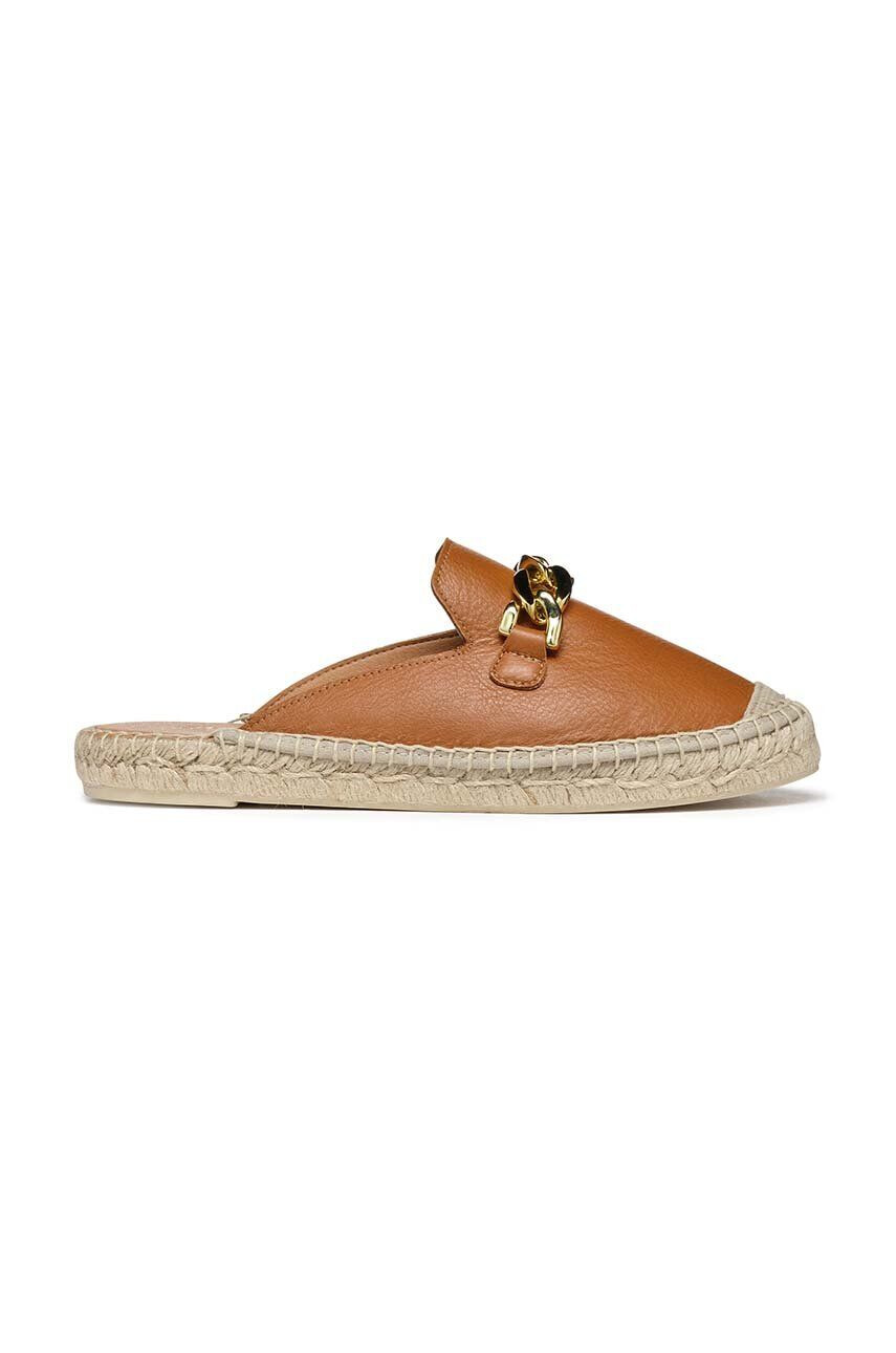 Geox Kožené espadrilky D LAMPEDUSA B hnedá farba D36V0B00085C6001 - Pepit.sk