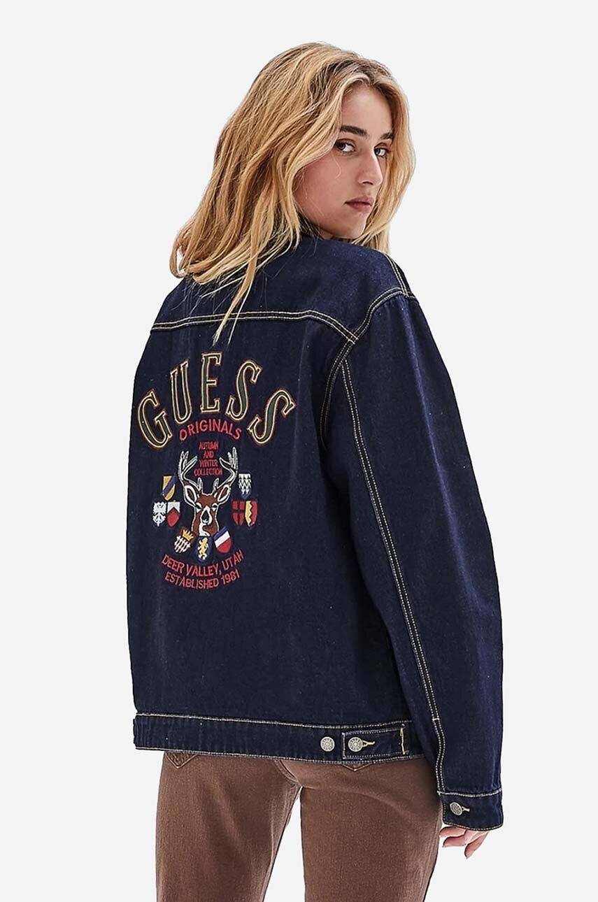 Guess Originals Bavlnená rifľová bunda Deer Denim M2BG71.D4DP2-GODR tmavomodrá farba prechodná - Pepit.sk