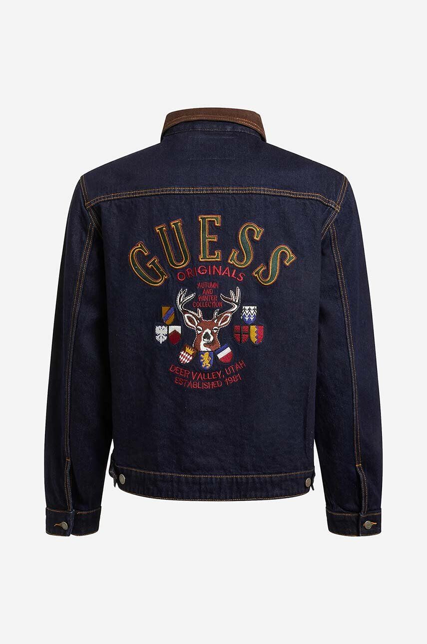 Guess Originals Bavlnená rifľová bunda Deer Denim M2BG71.D4DP2-GODR tmavomodrá farba prechodná - Pepit.sk