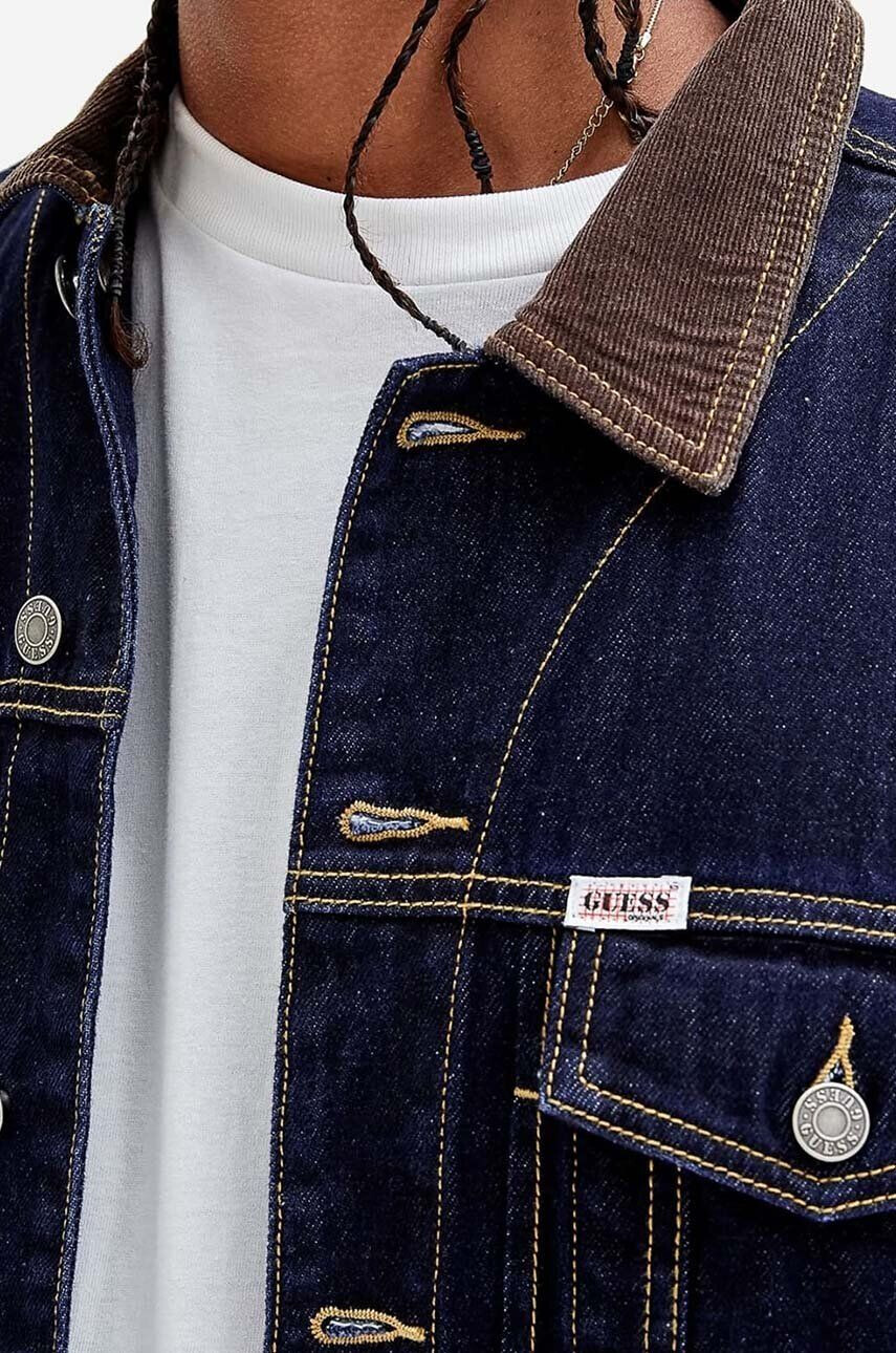 Guess Originals Bavlnená rifľová bunda Deer Denim M2BG71.D4DP2-GODR tmavomodrá farba prechodná - Pepit.sk