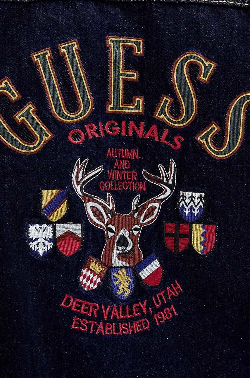 Guess Originals Bavlnená rifľová bunda Deer Denim M2BG71.D4DP2-GODR tmavomodrá farba prechodná - Pepit.sk