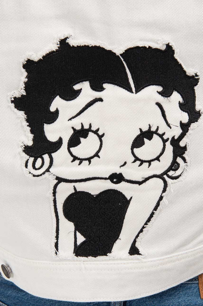 Guess Originals Bavlnená rifľová bunda x Betty Boop W2BXN3.D4SB0-GOEW biela farba prechodná - Pepit.sk