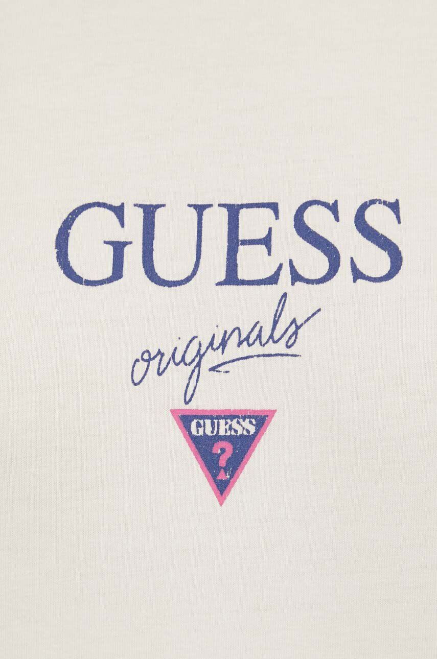 Guess Originals Bavlnené tričko béžová farba s potlačou - Pepit.sk