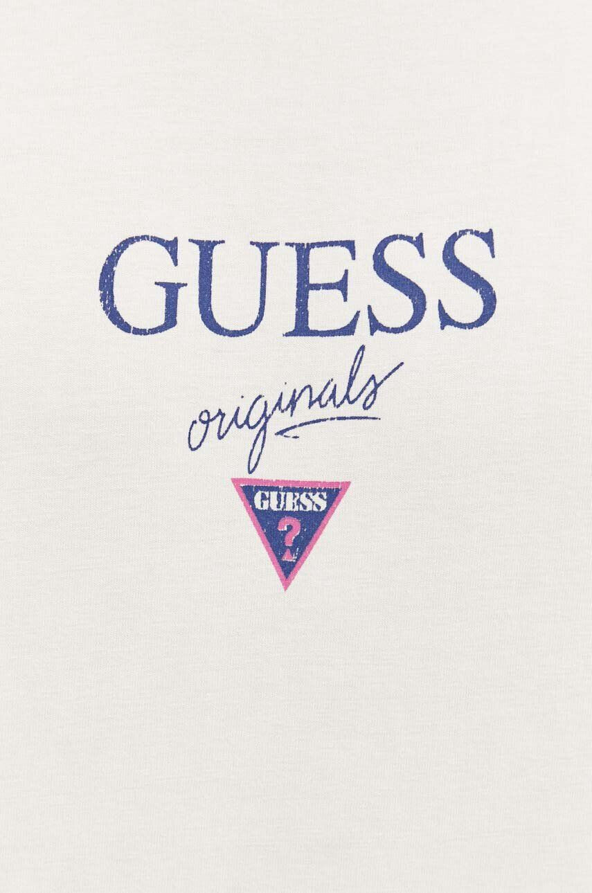 Guess Originals Bavlnené tričko béžová farba s potlačou - Pepit.sk