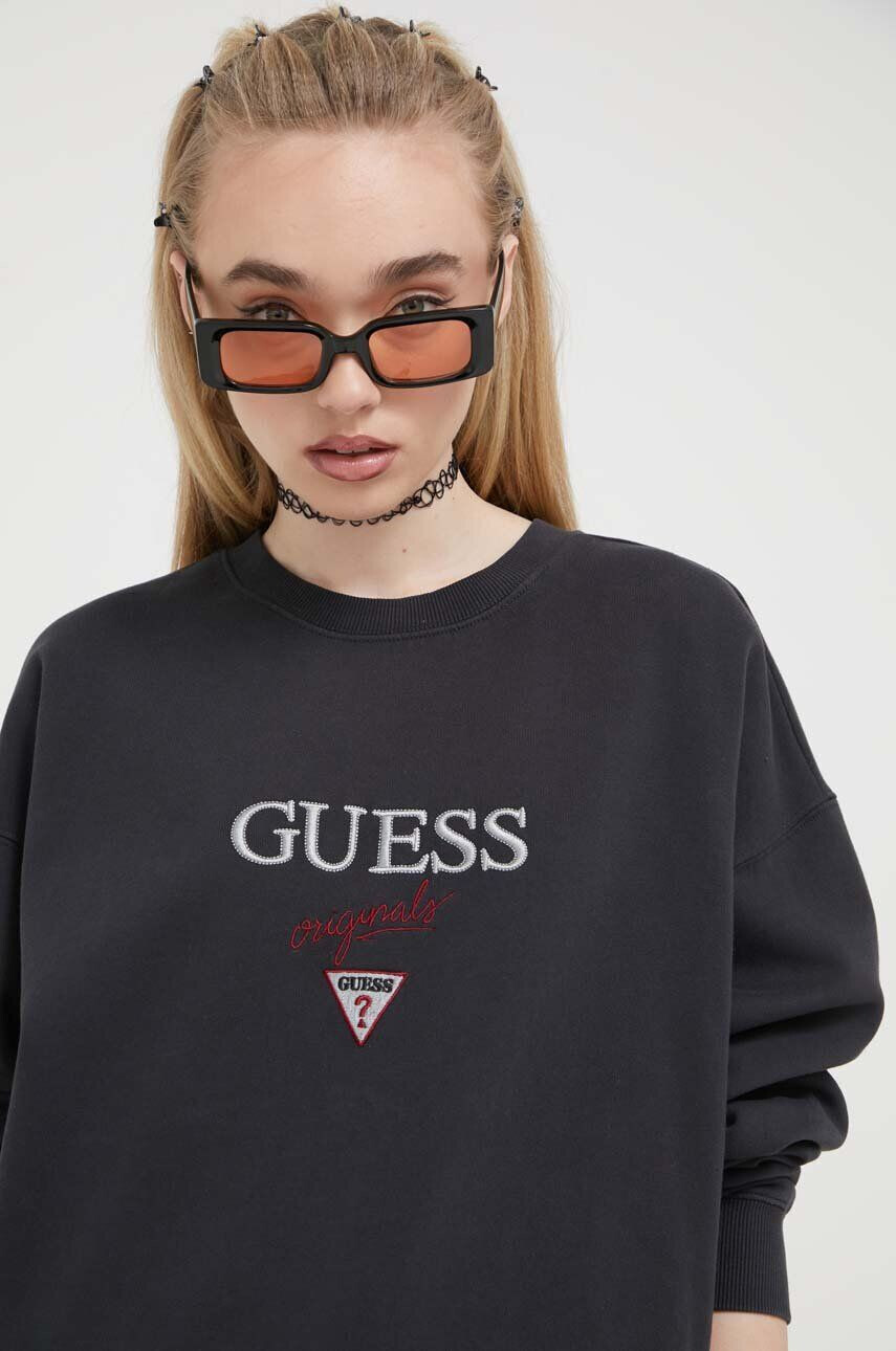 Guess Originals Mikina Go Baker SM2BQ09K9YH1-F43M čierna farba s nášivkou - Pepit.sk