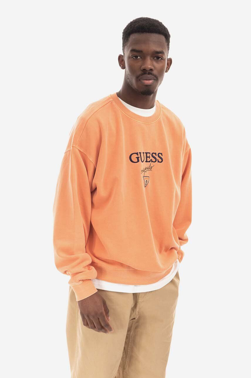 Guess Originals Mikina Go Baker Logo Crewneck M2BQ09.K9YH1-F0J1 béžová farba s nášivkou - Pepit.sk