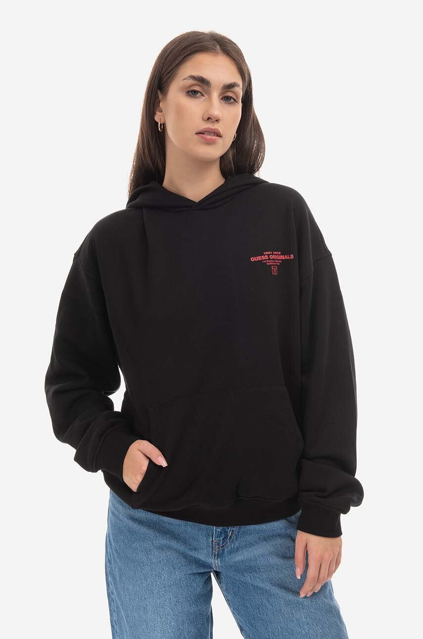 Guess Originals Mikina Go Harper Ls Hoodie M2BQ05.K9YH1-F82E čierna farba s kapucňou s potlačou - Pepit.sk