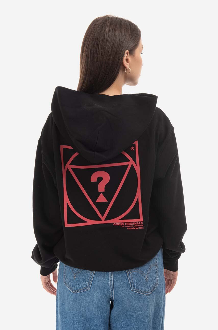 Guess Originals Mikina Go Harper Ls Hoodie M2BQ05.K9YH1-F82E čierna farba s kapucňou s potlačou - Pepit.sk