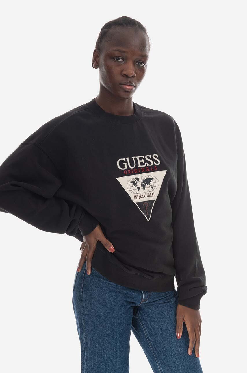 Guess Originals Mikina Go Ryan M2RQ28.KBJ31-F82G pánska čierna farba s nášivkou - Pepit.sk