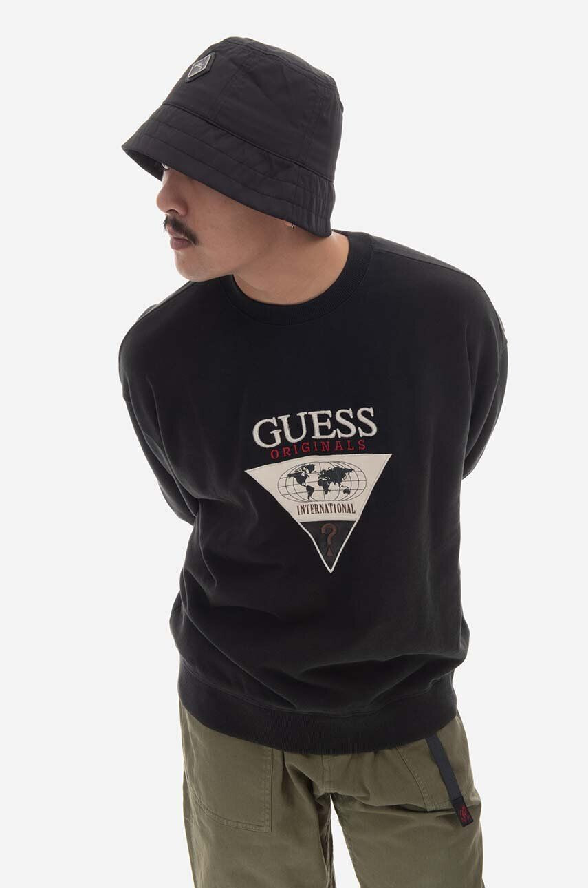 Guess Originals Mikina Go Ryan M2RQ28.KBJ31-F82G pánska čierna farba s nášivkou - Pepit.sk