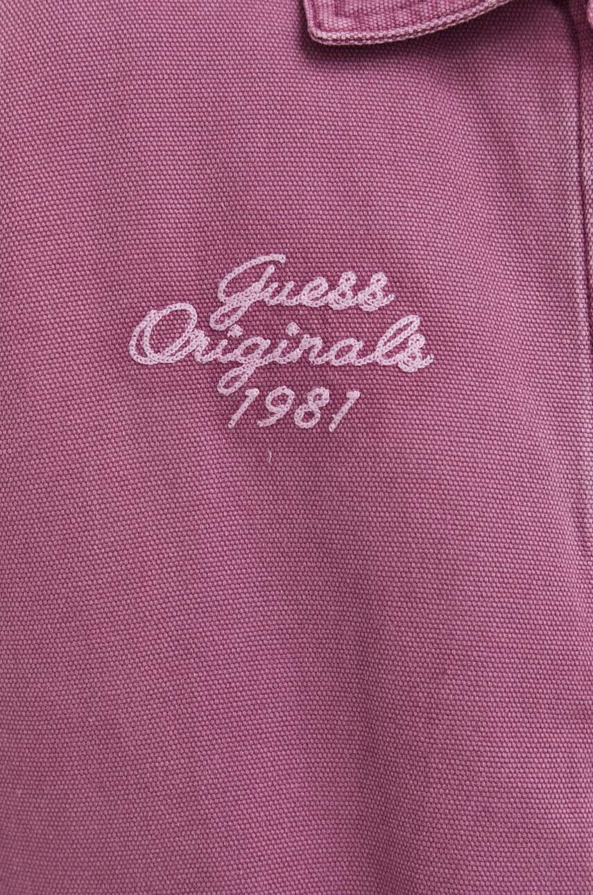 Guess Originals Rifľová bunda fialová farba prechodná - Pepit.sk