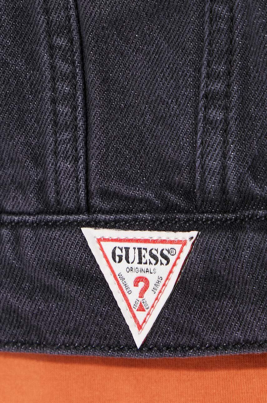 Guess Originals Rifľová bunda Guess Kit Trucker pánska čierna farba prechodná - Pepit.sk