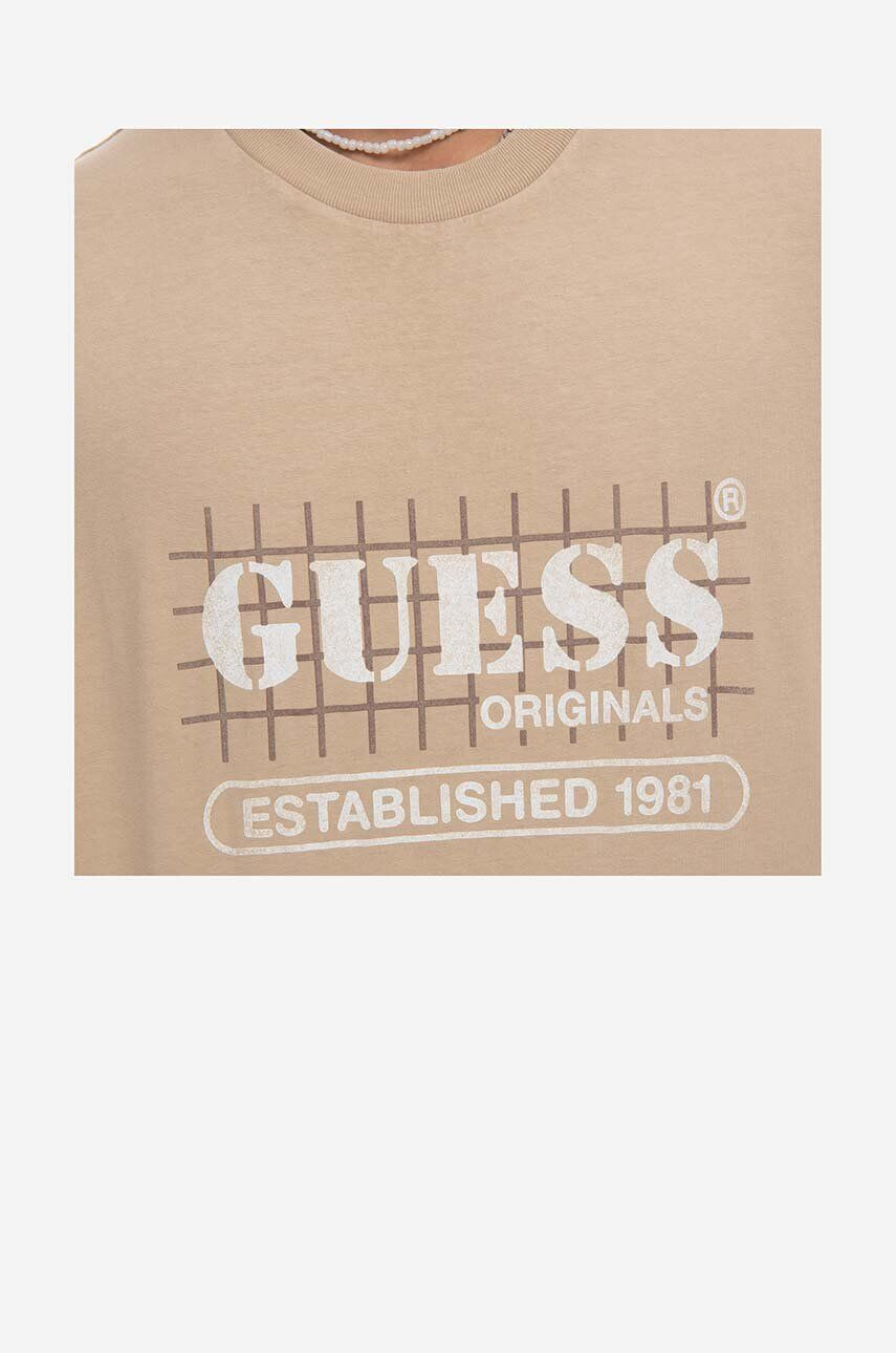 Guess Originals Tričko Guess Washed Grid Logo Tee M3GI31.K9XF3-F13Q pánske béžová farba s potlačou - Pepit.sk