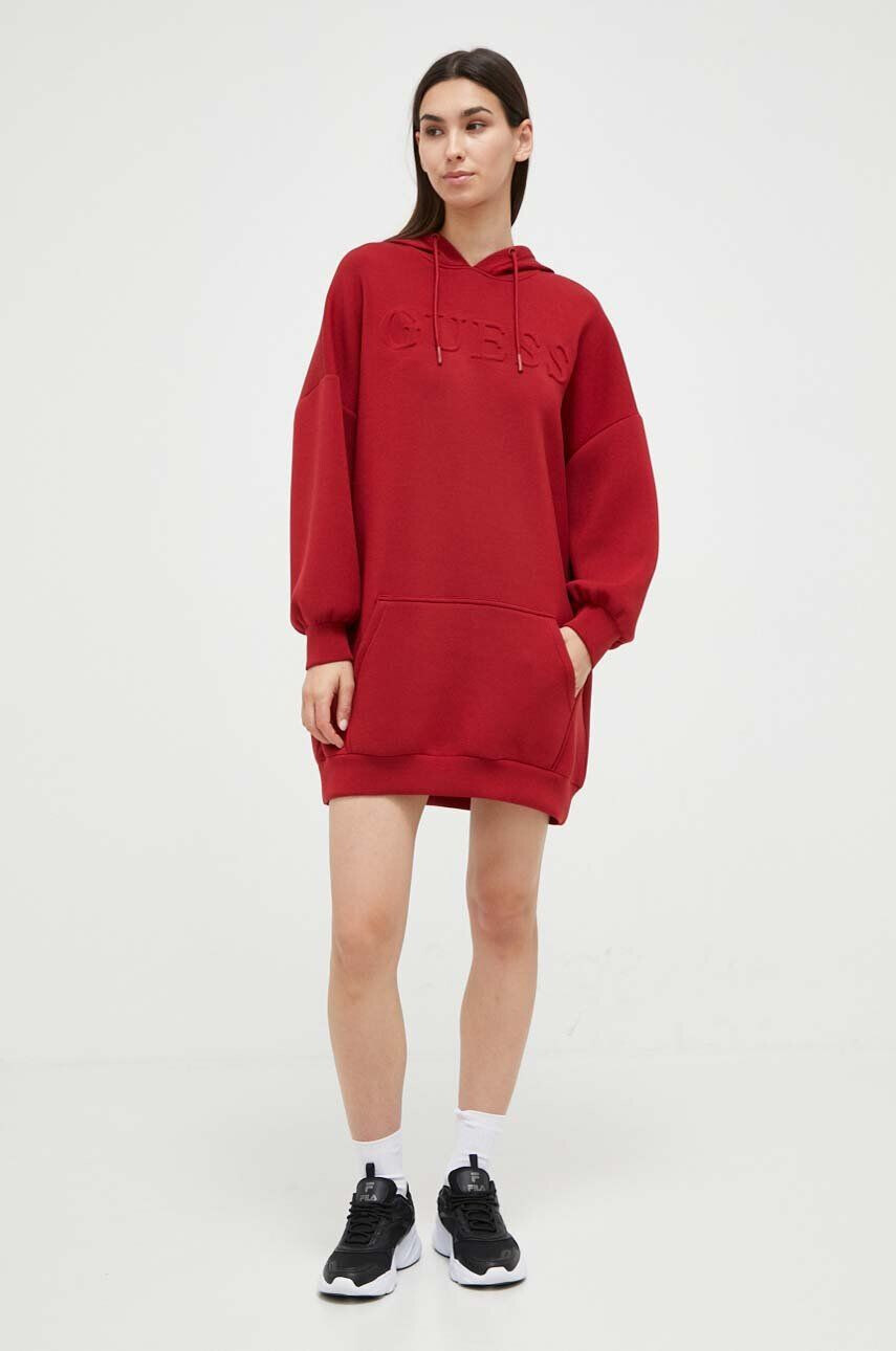 Guess Šaty červená farba mini oversize - Pepit.sk