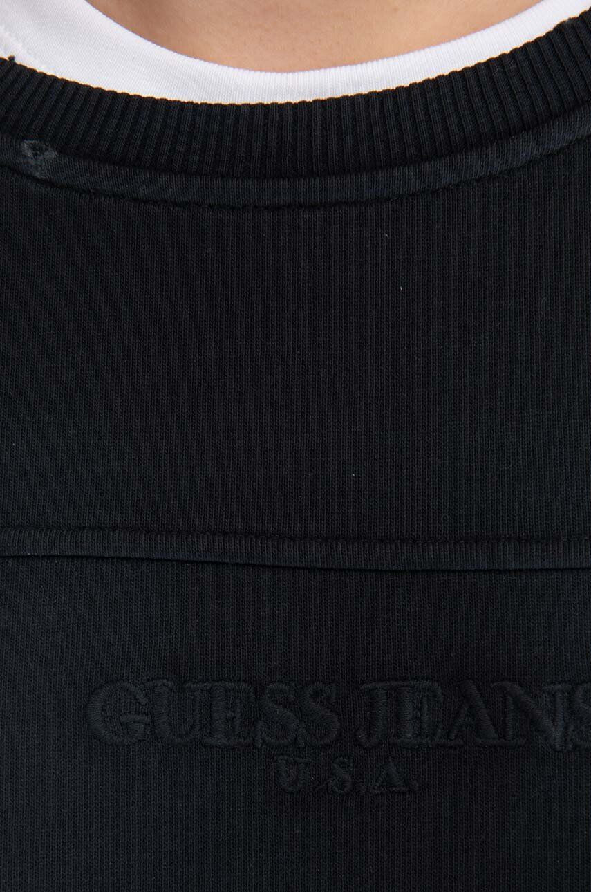 Guess U.S.A. Bavlnená mikina Guess Classic Logo Crewneck M2BQ01KBB40 pánska čierna farba jednofarebná - Pepit.sk