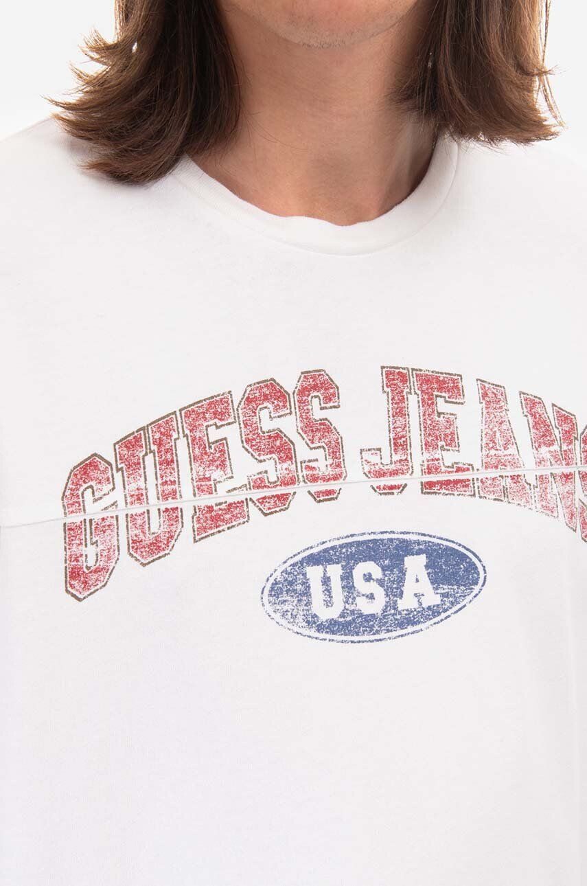 Guess U.S.A. Bavlnené tričko Guess M2BI06.KBB50-G046 biela farba vzorované Gusa Pieced Logo Tee M2BI06KBB50 G046 - Pepit.sk