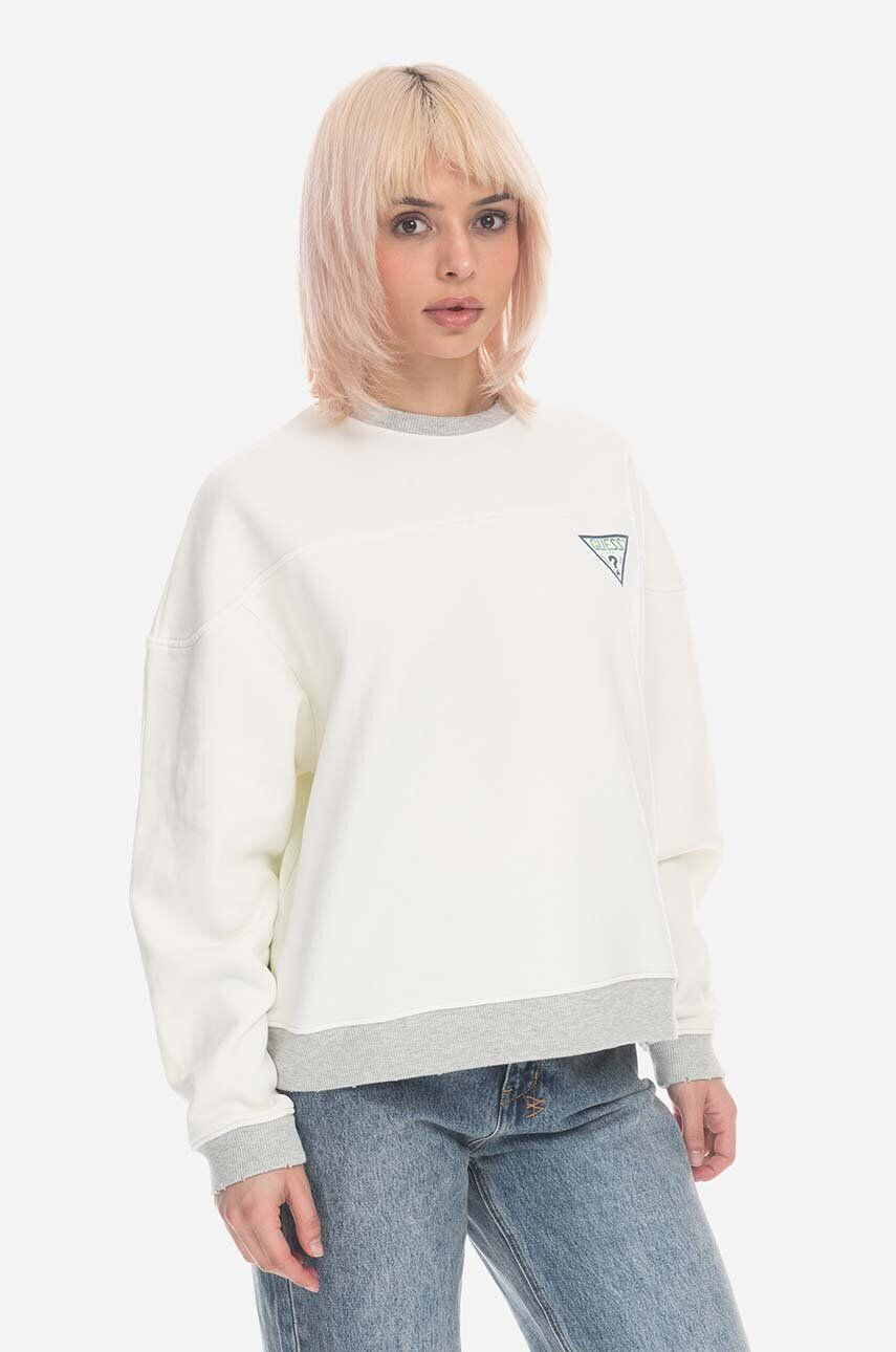 Guess U.S.A. Mikina Guess Vintage Logo Crewneck M3GQ01KBMY0 G046 pánska béžová farba s potlačou - Pepit.sk