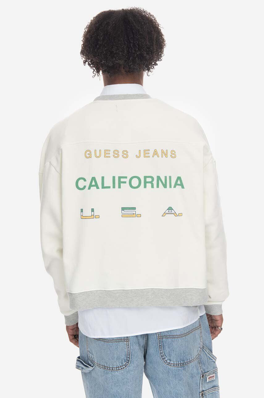 Guess U.S.A. Mikina Guess Vintage Logo Crewneck M3GQ01KBMY0 G046 pánska béžová farba s potlačou - Pepit.sk