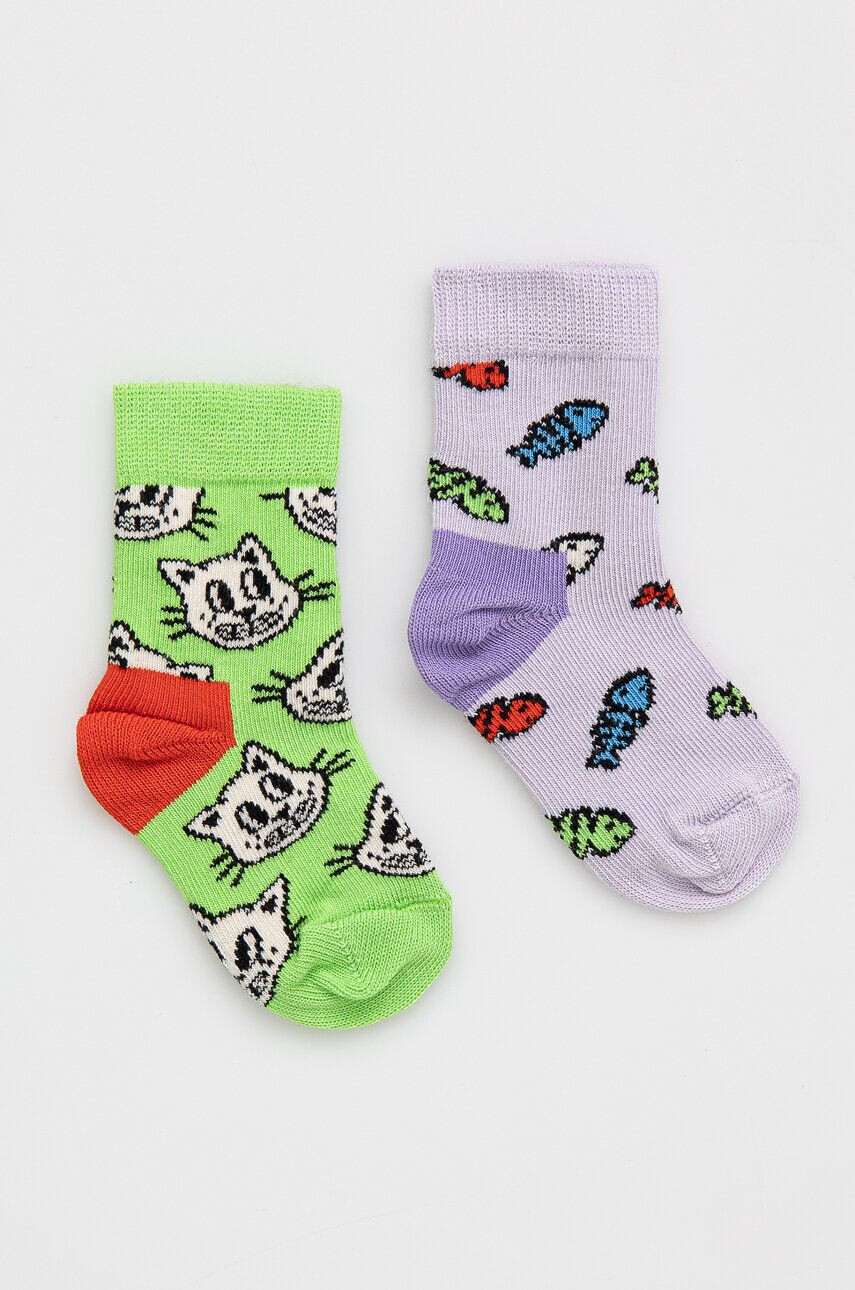 Happy Socks Detské ponožky Kids Cat and Fish 2-pak - Pepit.sk