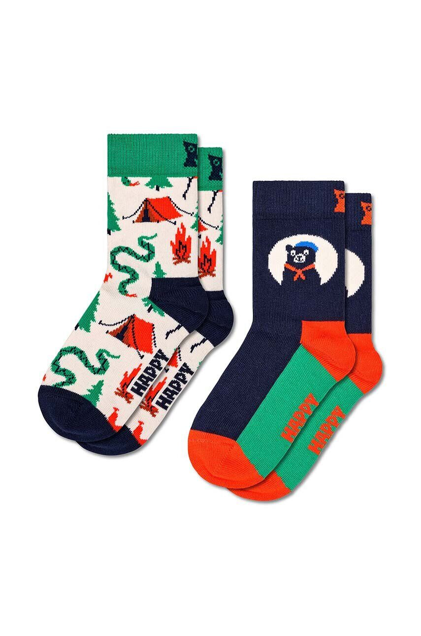 Happy Socks Detské ponožky Scout Life Socks 2-pak biela farba - Pepit.sk