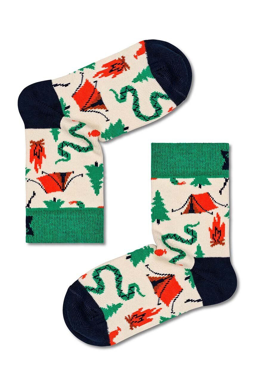 Happy Socks Detské ponožky Scout Life Socks 2-pak biela farba - Pepit.sk