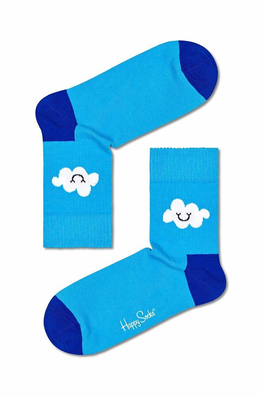 Happy Socks Ponožky Light Blue Cloud 1/2 Crew tyrkysová farba - Pepit.sk