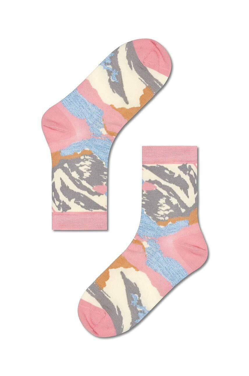 Happy Socks Ponožky Light Pink Gabriela Crew - Pepit.sk