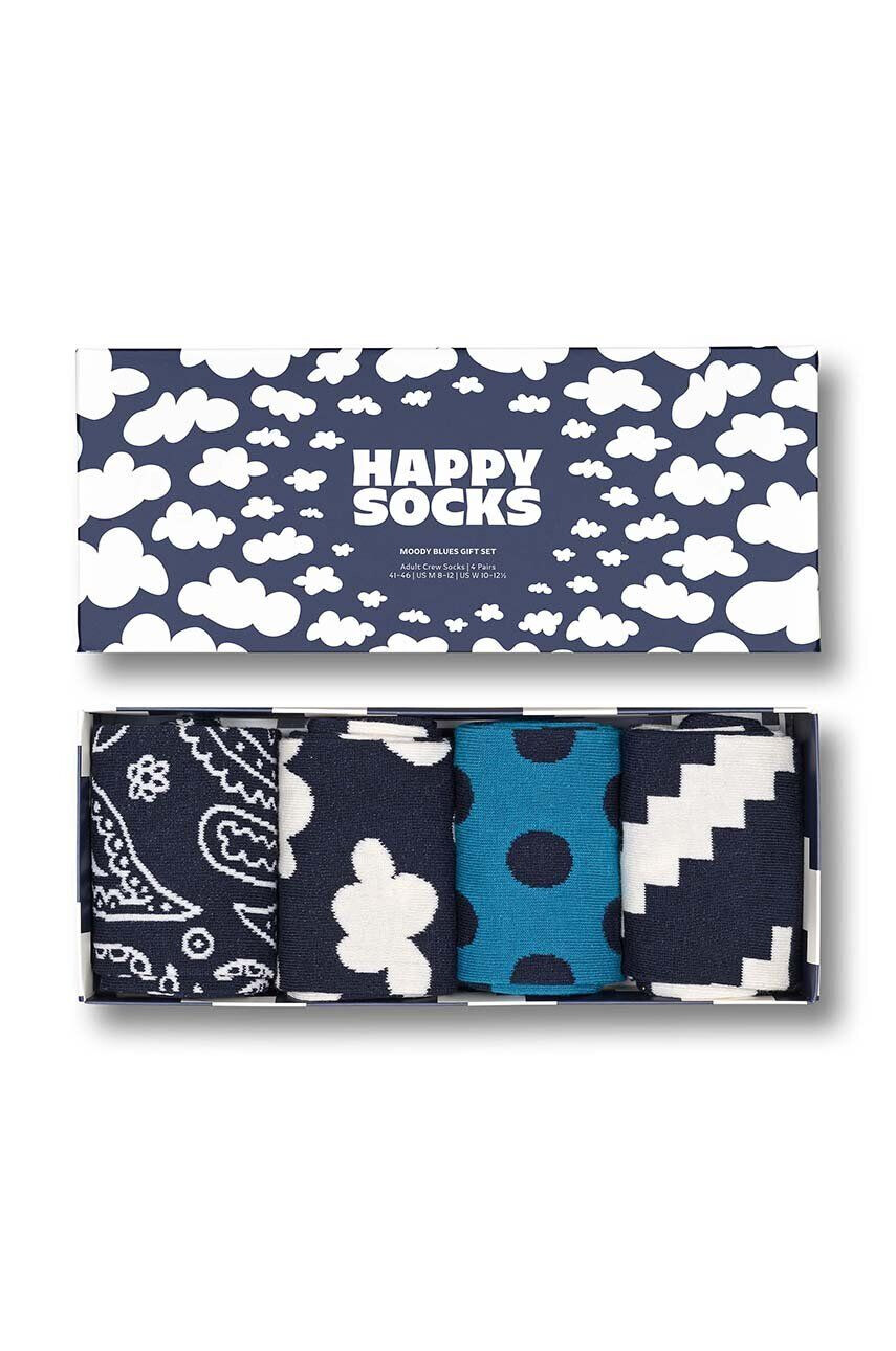 Happy Socks Ponožky Moody Blues Socks 4-pak tmavomodrá farba - Pepit.sk