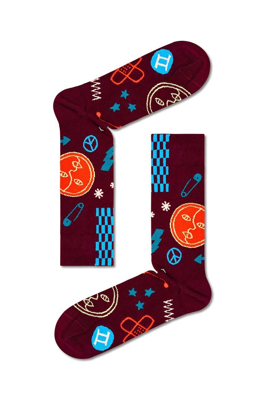 Happy Socks Ponožky Zodiac Gemini bordová farba - Pepit.sk