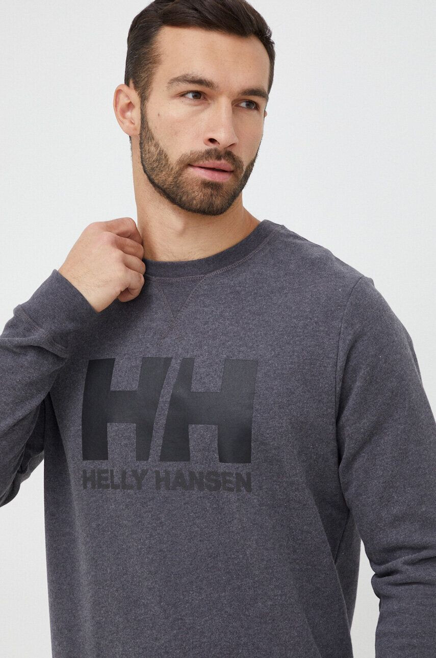 Helly Hansen Bavlnená mikina 34000-597 pánska šedá farba jednofarebná - Pepit.sk