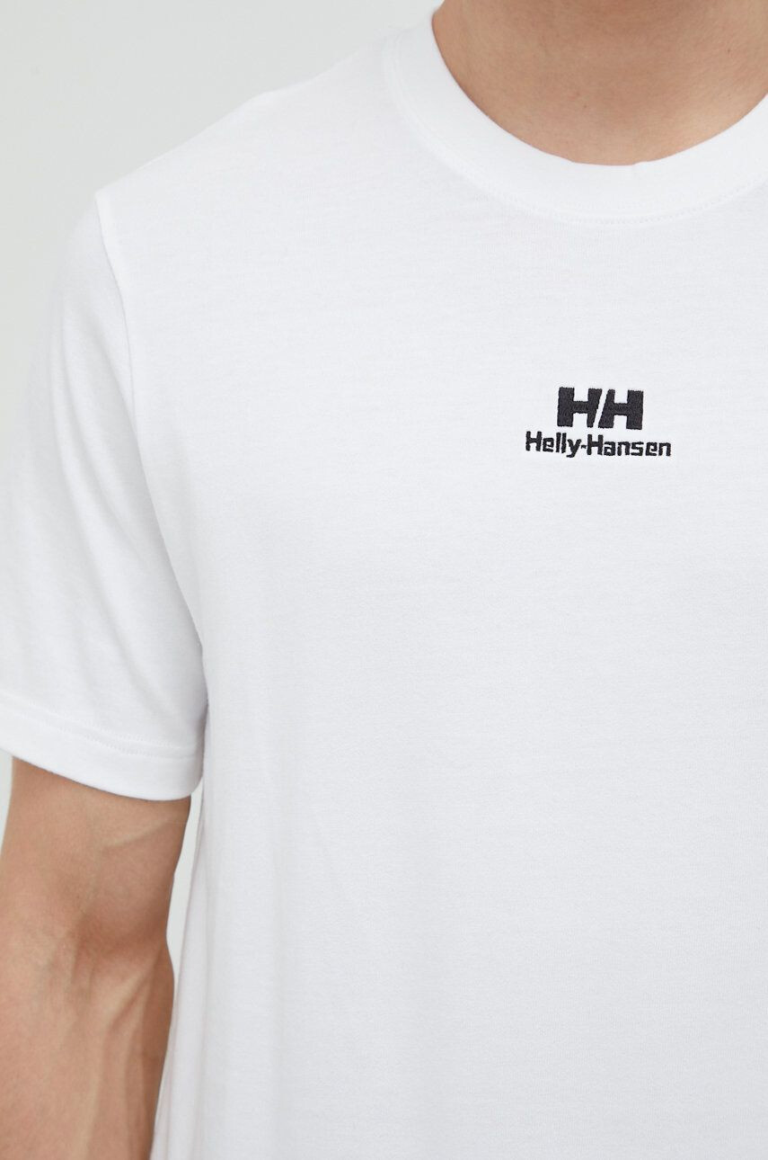 Helly Hansen Bavlnené tričko YU PATCH T-SHIRT biela farba s nášivkou 53391 - Pepit.sk