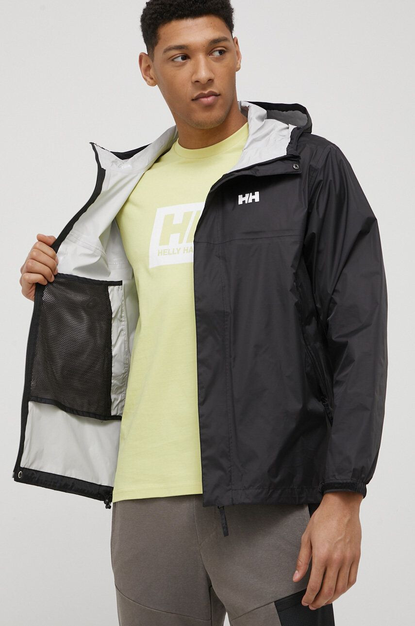 Helly Hansen Nepremokavá bunda Loke 62252-402 pánska čierna farba - Pepit.sk