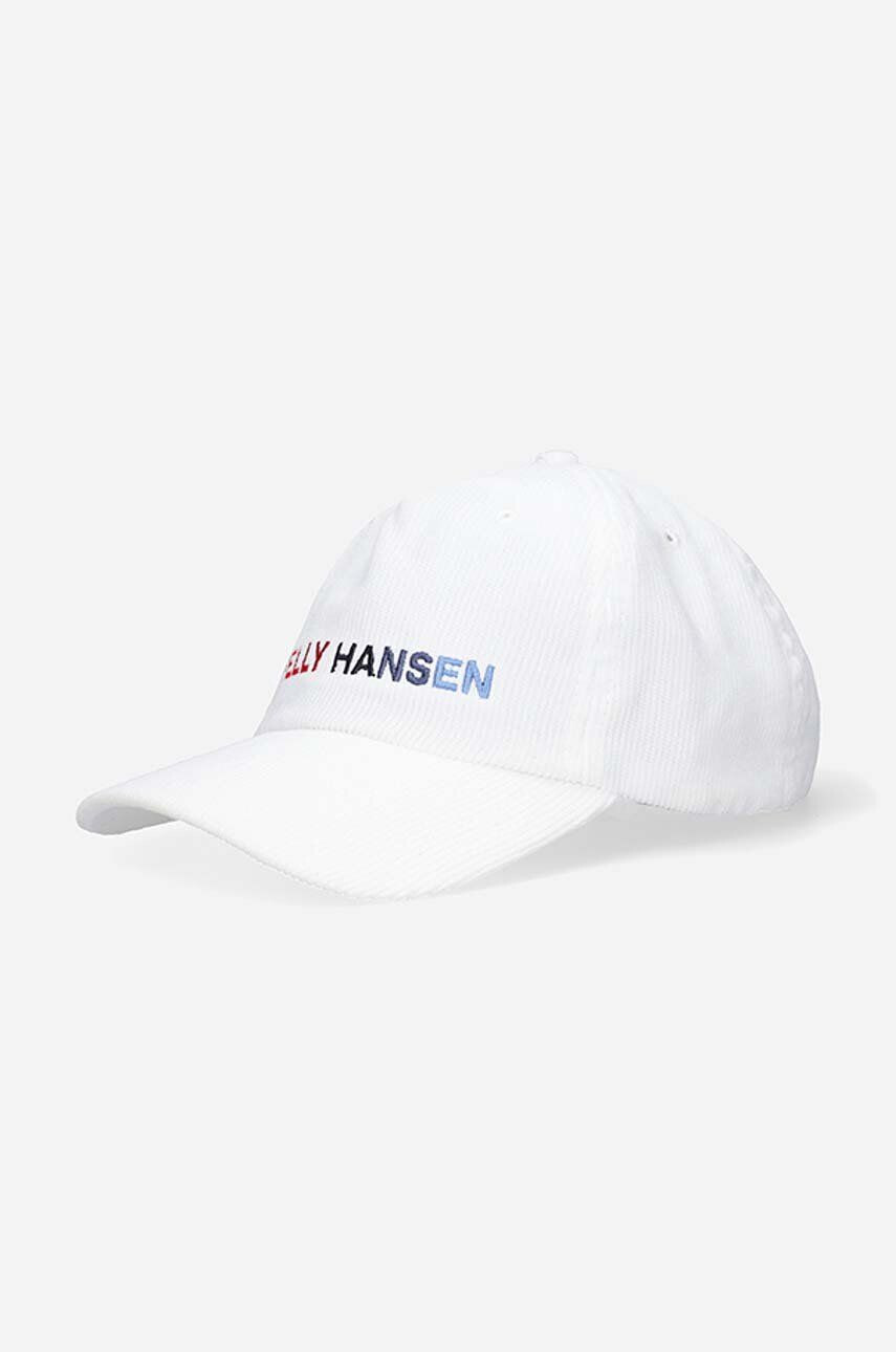 Helly Hansen Manšestrová baseballová čiapka Graphic Cap 48146-11 biela farba s nášivkou - Pepit.sk