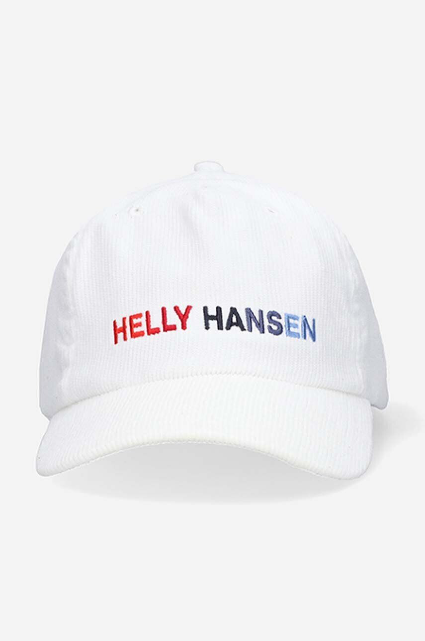 Helly Hansen Manšestrová baseballová čiapka Graphic Cap 48146-11 biela farba s nášivkou - Pepit.sk