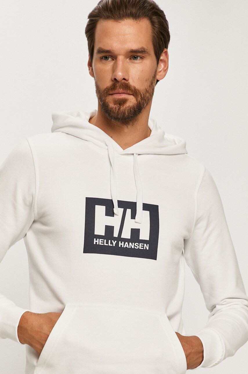 Helly Hansen Bavlnená mikina 53289-597 biela farba s potlačou - Pepit.sk