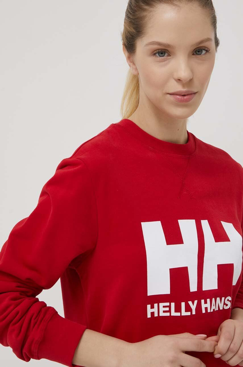 Helly Hansen Mikina 34003-071 dámska červená farba s potlačou - Pepit.sk