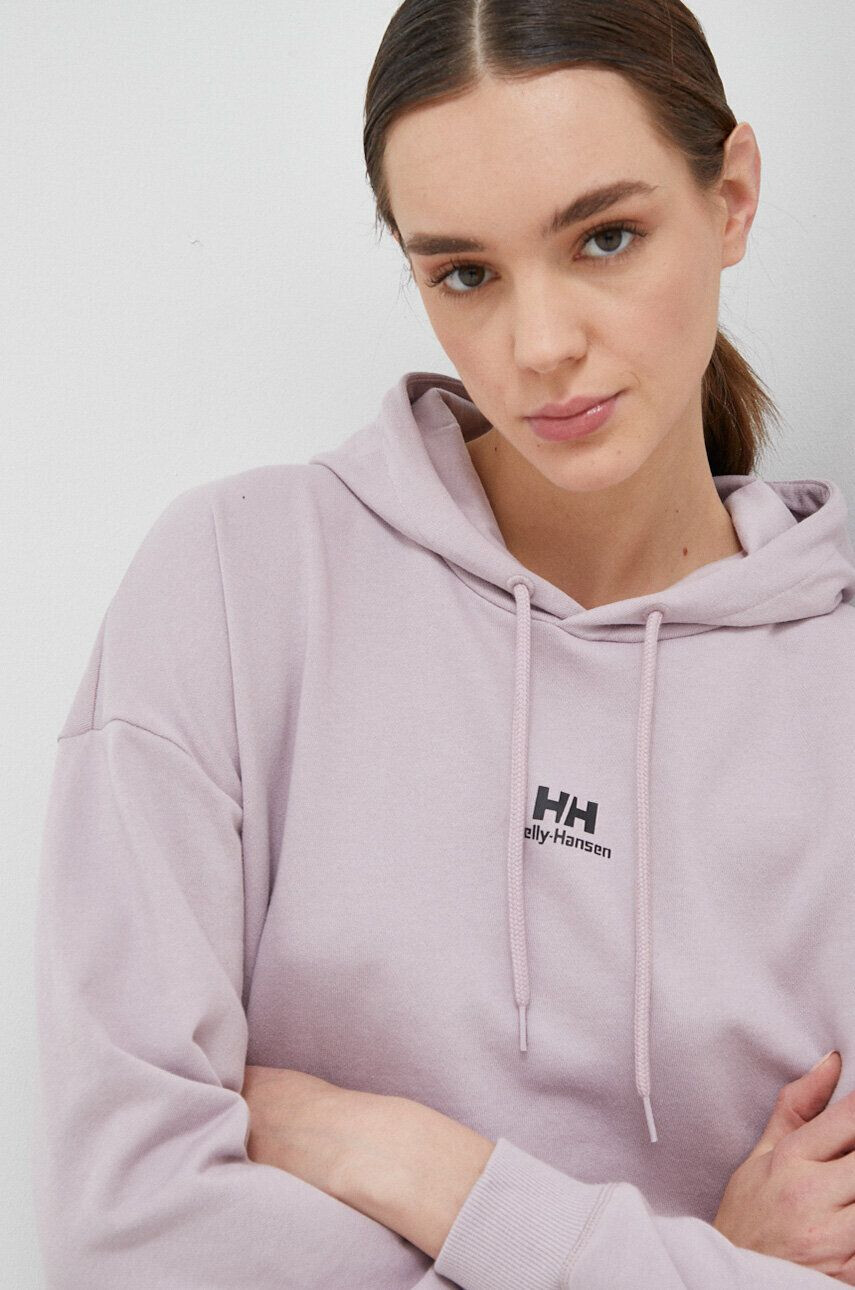 Helly Hansen Mikina dámska ružová farba s kapucňou jednofarebná - Pepit.sk