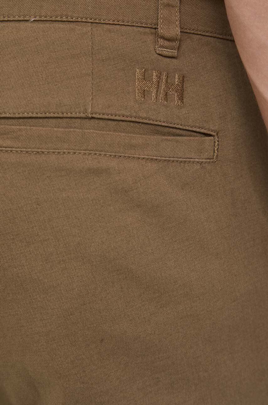 Helly Hansen Nohavice pánske zelená farba strih chinos - Pepit.sk