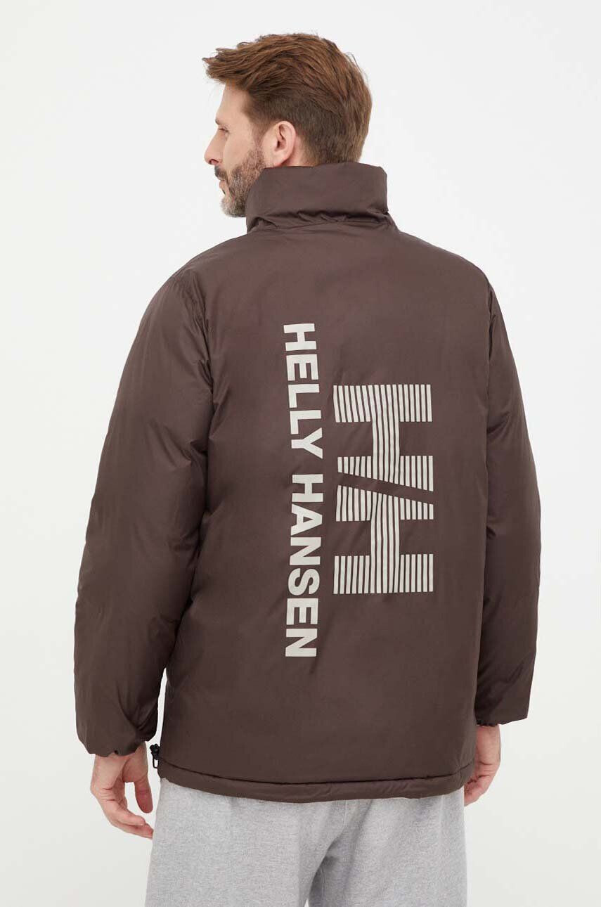 Helly Hansen Obojstranná bunda dámska fialová farba zimná oversize - Pepit.sk