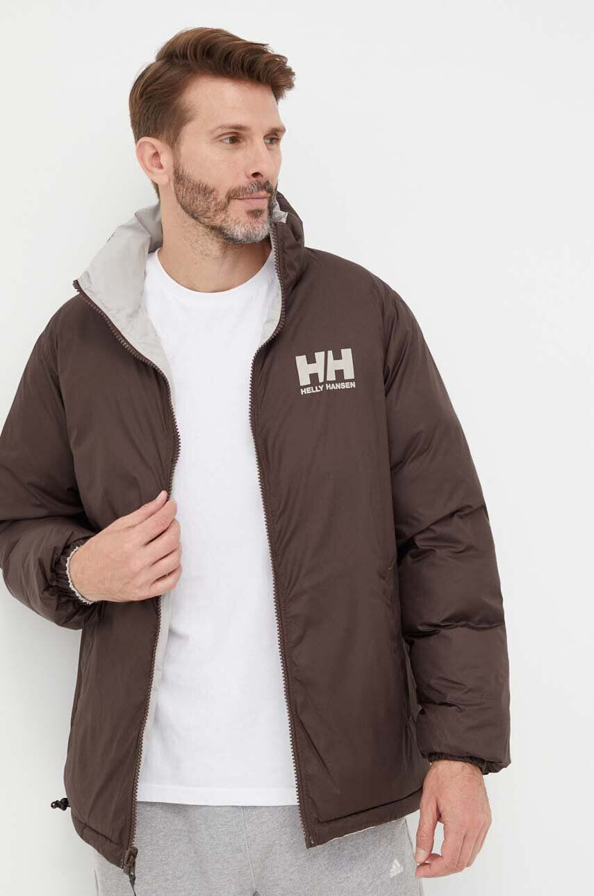 Helly Hansen Obojstranná bunda dámska fialová farba zimná oversize - Pepit.sk