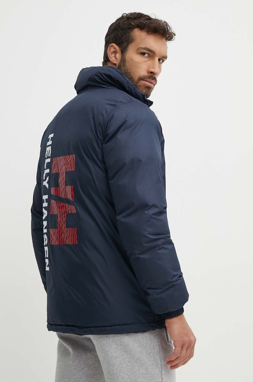 Helly Hansen Obojstranná bunda YU 23 REVERSIBLE PUFFER pánska tmavomodrá farba zimná 54060 - Pepit.sk