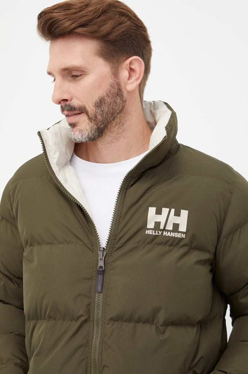 Helly Hansen Obojstranná bunda pánska zelená farba zimná - Pepit.sk