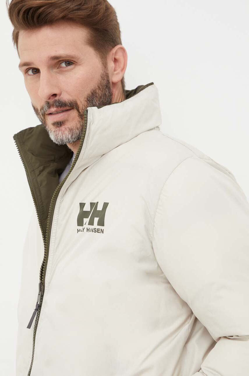 Helly Hansen Obojstranná bunda pánska zelená farba zimná - Pepit.sk