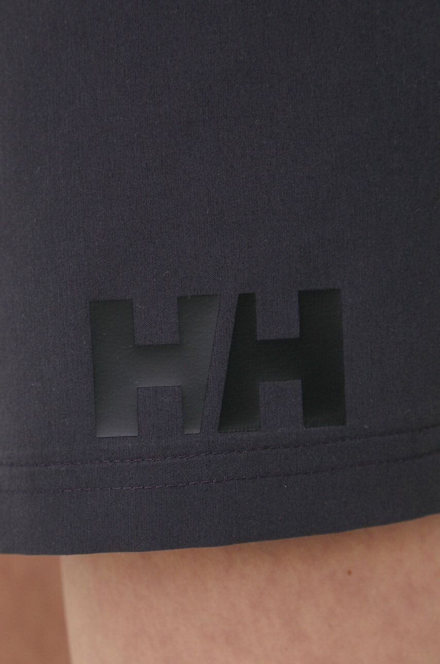 Helly Hansen Turistické šortky dámske šedá farba jednofarebné vysoký pás - Pepit.sk