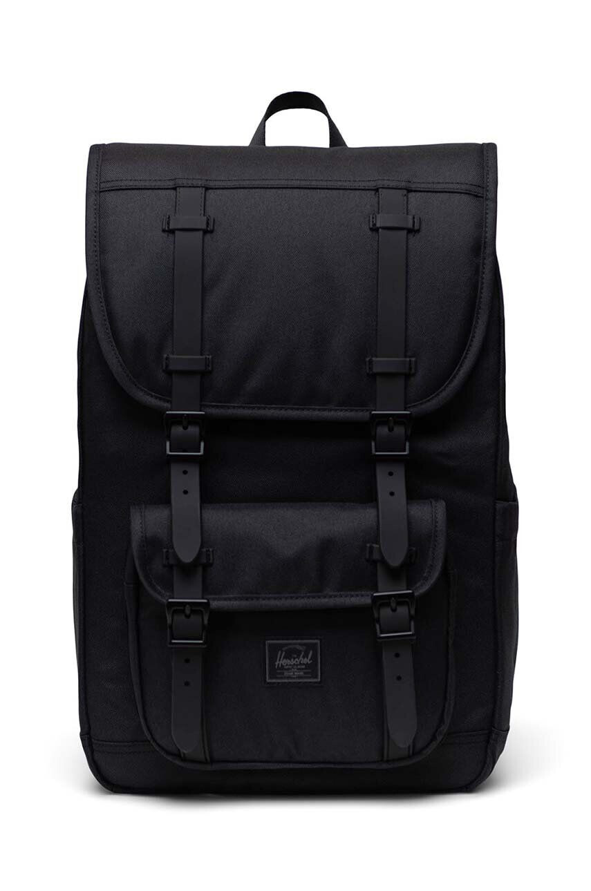 Herschel Ruksak 11391-05881-O Little America Mid Backpack čierna farba veľký jednofarebný - Pepit.sk