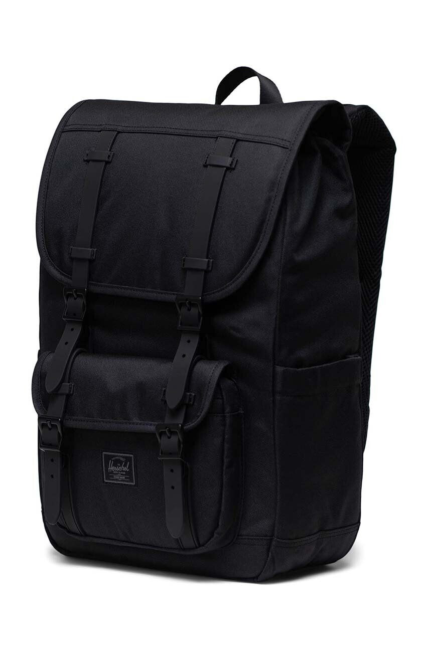 Herschel Ruksak 11391-05881-O Little America Mid Backpack čierna farba veľký jednofarebný - Pepit.sk